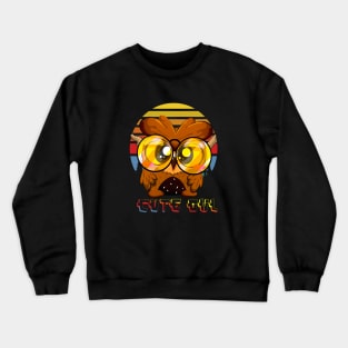 Cute Owl Animal Retro Vintage Crewneck Sweatshirt